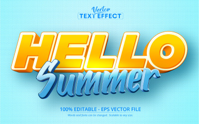 Witaj Summer — edytowalny efekt tekstowy, styl czcionki, ilustracja graficzna