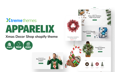 Apparelix Christmas Tree Shop Decoración navideña Tema de Shopify