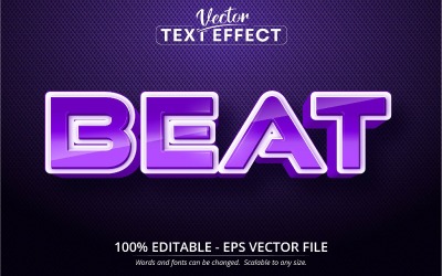 Beat - Cartoon-Stil, bearbeitbarer Texteffekt, Schriftstil, grafische Illustration