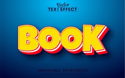 Bok - komisk popkonststil, redigerbar texteffekt, teckensnittsstil, grafikillustration