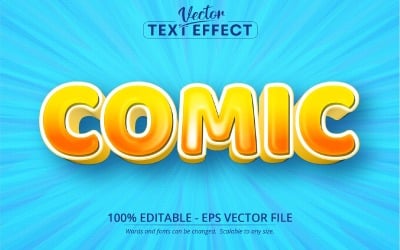 Comic - tecknad stil, redigerbar texteffekt, teckensnittsstil, grafikillustration
