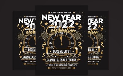 Flyer voor nieuwjaarsfeest 2022