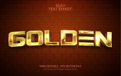 Golden - lyxig glänsande guldstil, redigerbar texteffekt, teckensnittsstil, grafikillustration