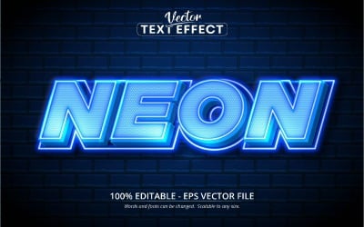 Neon - Neon Glow Style, redigerbar texteffekt, teckensnittsstil, grafikillustration
