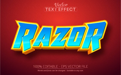 Razor - Estilo de dibujos animados, Efecto de texto editable, Estilo de fuente, Ilustración gráfica