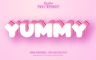 Yummy - Cartoon Style, Editable Text Effect, Font Style, Graphics Illustration