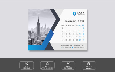 Clean Desk Kalender 2022 Designvorlage