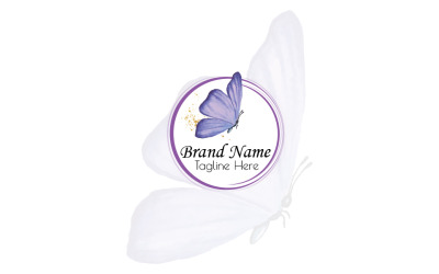 Modèle de logo de couleur d&amp;#39;eau de papillon