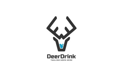 Deer with Drink Line Art Logo