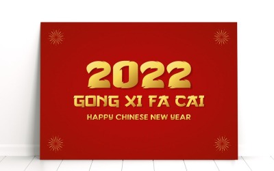 2022 Frohes chinesisches Neujahr und GONG XI FA CAI - Banner