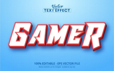 Giocatore: effetto testo modificabile, stile carattere cartone animato, illustrazione grafica