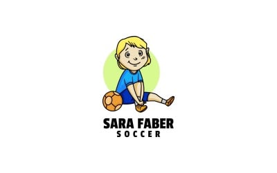 Kindervoetbal Cartoon Logo-stijl