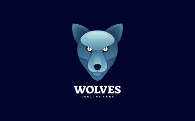 Logo de couleur dégradé tête de loup