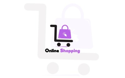 Modello di logo del negozio di shopping online