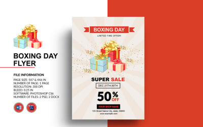 Modelo de identidade corporativa do folheto de venda do Boxing Day