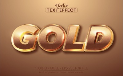 Or - effet de texte modifiable, style de police doré brillant, illustration graphique