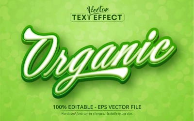 Organico - Stile cartone animato, Effetto testo modificabile, Stile carattere, Illustrazione grafica