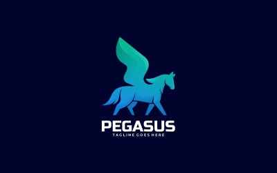 Pegasus Logo-Stil mit Farbverlauf