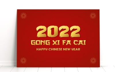 2022 Szczęśliwego Chińskiego Nowego Roku i GONG XI FA CAI - Banner
