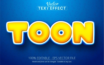 Toon - edytowalny efekt tekstowy, styl czcionki kreskówkowej, ilustracja graficzna