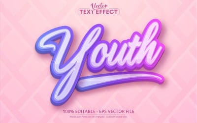 Youth - Editable Text Effect, Cartoon Font Style, Graphics Illustration