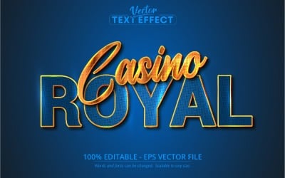 Casino Royal - Editable Text Effect, Shiny Turquoise And Gold Font Style, Graphics Illustration