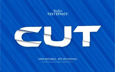 Cut - Editable Text Effect, Cartoon Font Style, Graphics Illustration