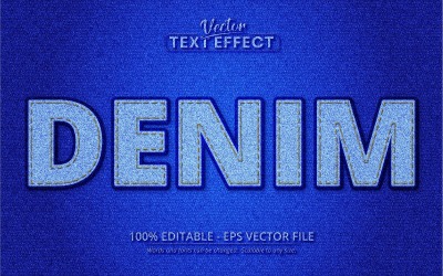Džínovina - upravitelný textový efekt, styl písma džíny, ilustrace grafiky