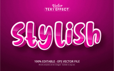 Elegante: effetto testo modificabile, stile carattere cartone animato, illustrazione grafica