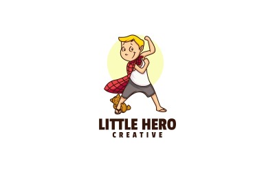 Estilo de logotipo de dibujos animados de Little Hero