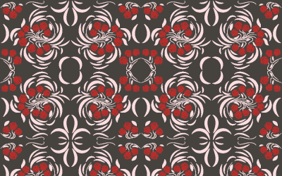 Floral folk damask pattern Fantasy flowers Floral geometric fantasy mkj