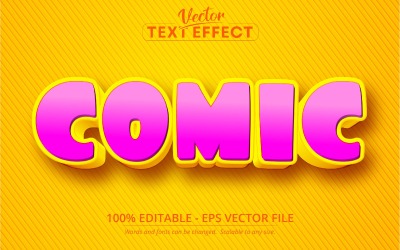 Fumetto - Effetto testo modificabile, stile carattere fumetto e cartone animato, illustrazione grafica