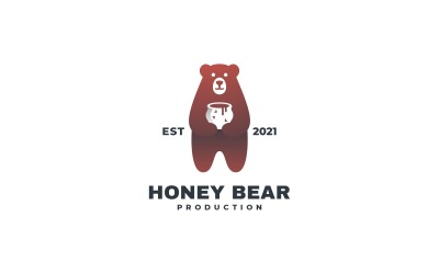 Honing Beer Gradiënt Logo Stijl
