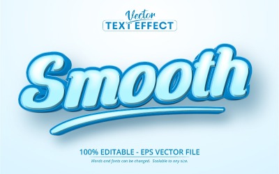 Liscio: effetto testo modificabile, stile carattere cartone animato, illustrazione grafica