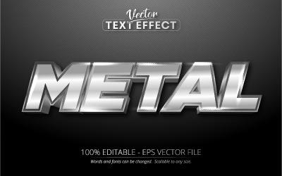 Метал – текстовий ефект для редагування, стиль блискучого сріблястого шрифту, графічна ілюстрація