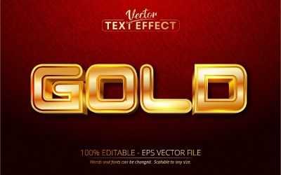 Oro: effetto testo modificabile, stile carattere oro lucido, illustrazione grafica