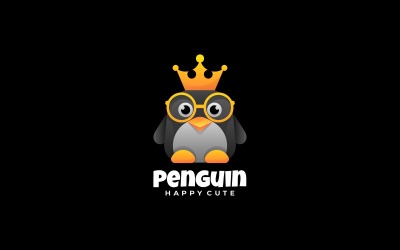 Pingwin Gradient Logo Szablon