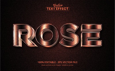 Rose - redigerbar texteffekt, Rose Golden Font Style, grafikillustration