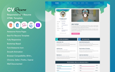 Artisan — szablon HTML5 osobistego CV na stronę docelową