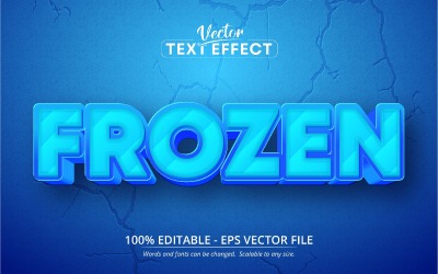 Fryst - redigerbar texteffekt, tecknad teckensnittsstil, grafikillustration