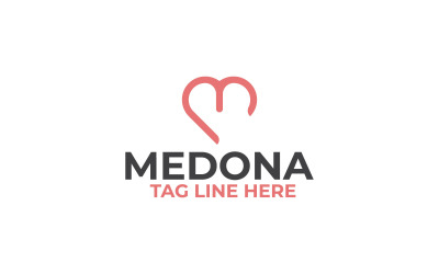 Medona M Harfi Logo Tasarım Şablonu