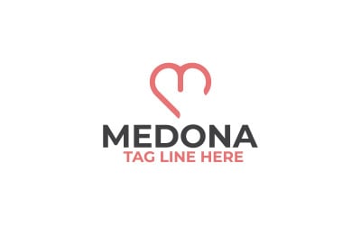 Modello di progettazione del logo della lettera M di Medona