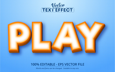 Play - Efecto de texto editable, estilo de fuente de dibujos animados y juegos, ilustración de gráficos
