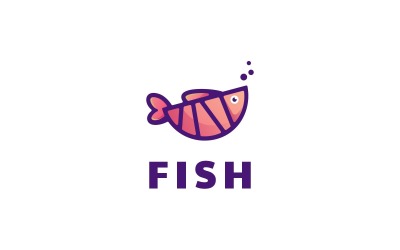 Ryba w stylu prostego logo maskotki