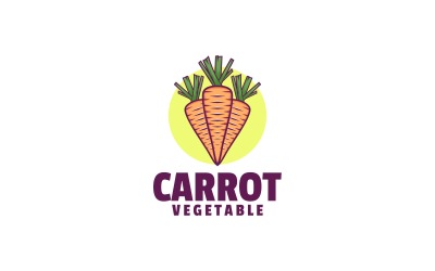 Style de logo de mascotte simple carotte