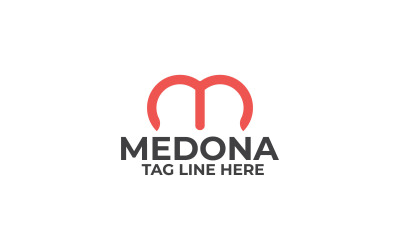Szablon projektu logo z literą M Medona