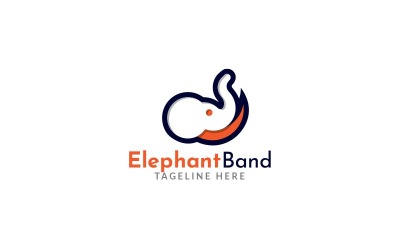 Designmall för elefantbandlogotyp