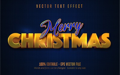 God jul - redigerbar texteffekt, gyllene teckensnittsstil, grafikillustration