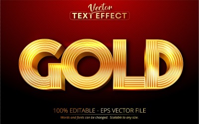 Guld - redigerbar texteffekt, glänsande guld texturerat teckensnitt, grafisk illustration