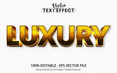 Lyx - redigerbar texteffekt, metallic guld texturerat teckensnitt, grafisk illustration